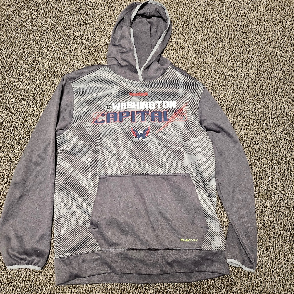 Washington Capitals Sweater Adult Medium Reebok Center Ice Hoodie Sweatshirt